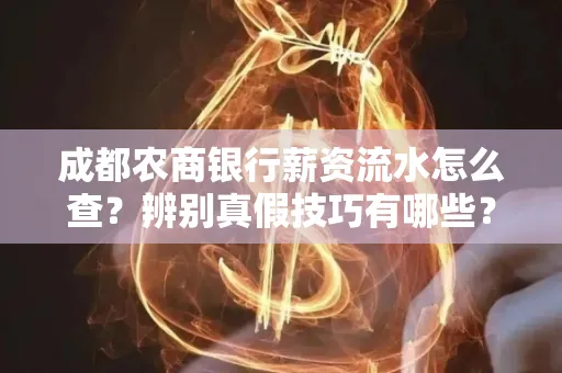 成都农商银行薪资流水怎么查？辨别真假技巧有哪些？
